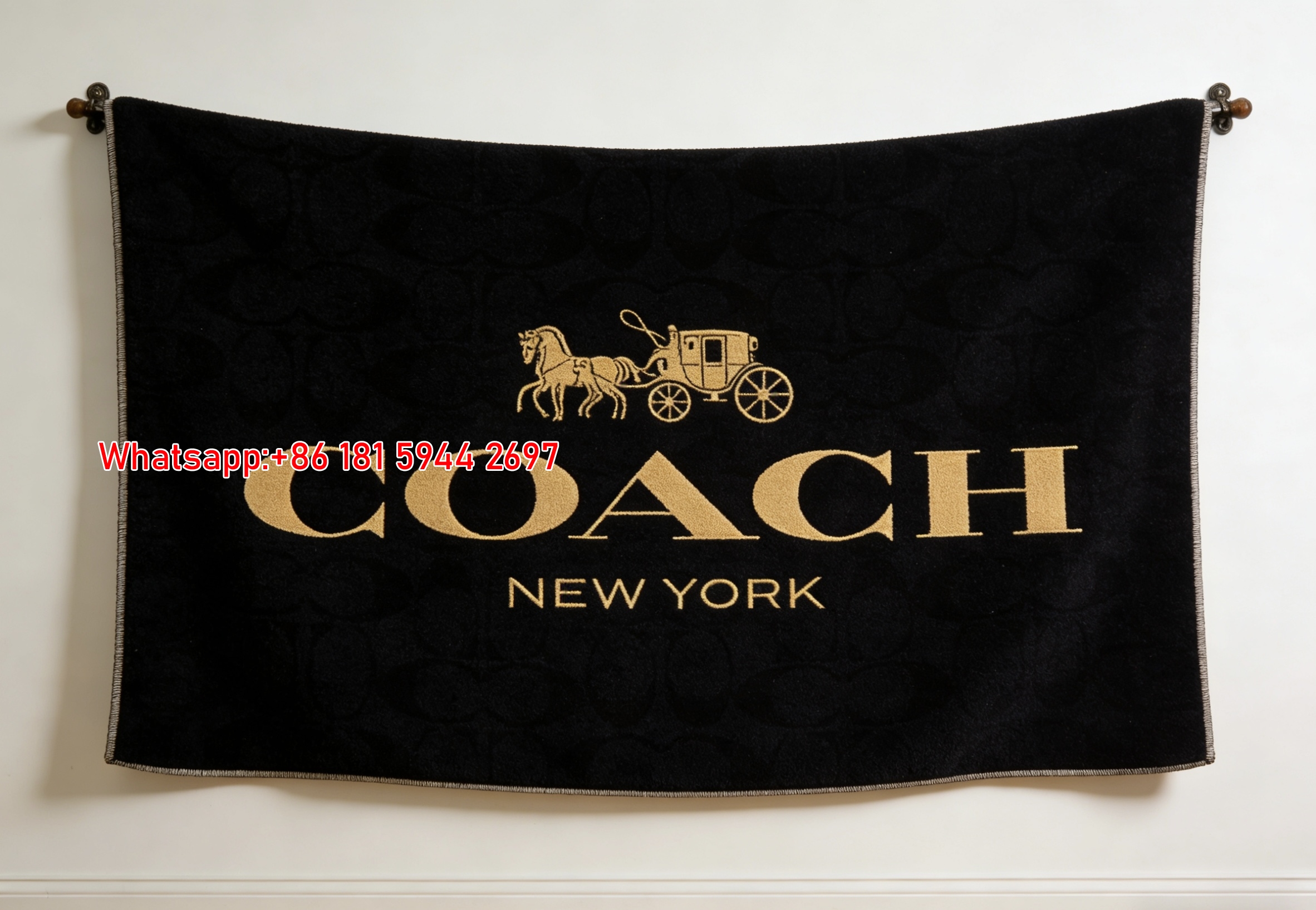 Coach New York Logo Flannel Fleece Throw Blanket Luxury Couch Blanket C003
